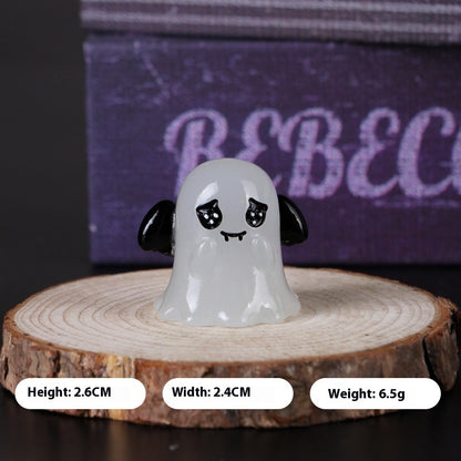 Halloween Luminous Ghost Micro Landscape Gardening Mini Resin Ornament