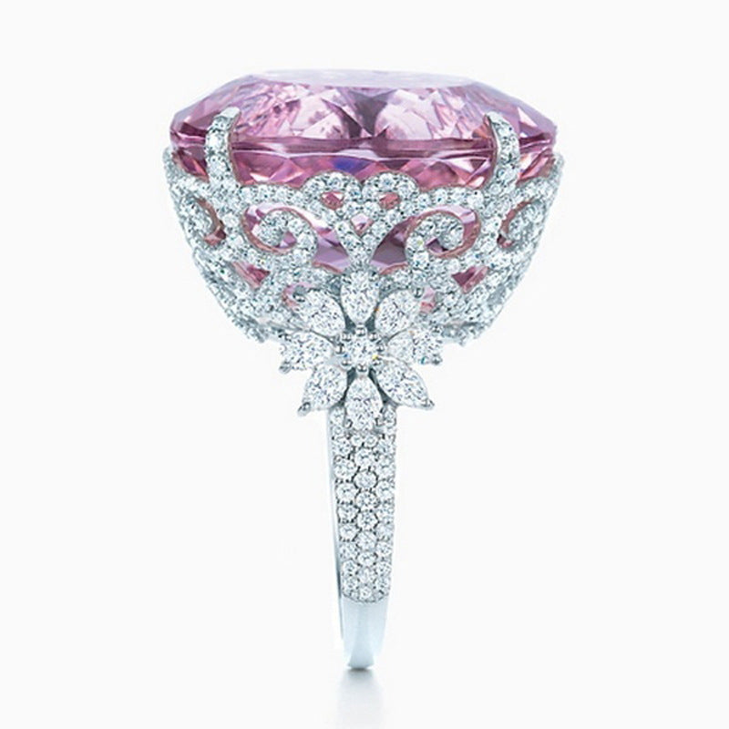 Zircon Flower Hollow Princess Style Ring