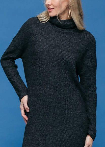 Women's Turtle Neck Midi Sweater Dress