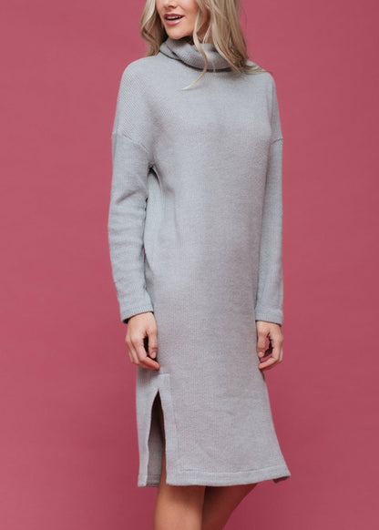 Women's Turtle Neck Midi Sweater Dress