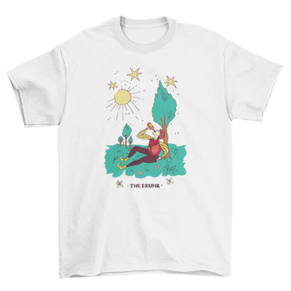 Drunk tarot card t-shirt design