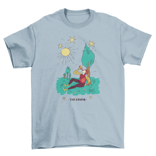 Drunk tarot card t-shirt design