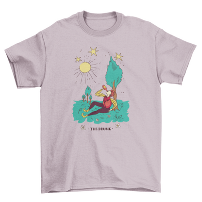 Drunk tarot card t-shirt design