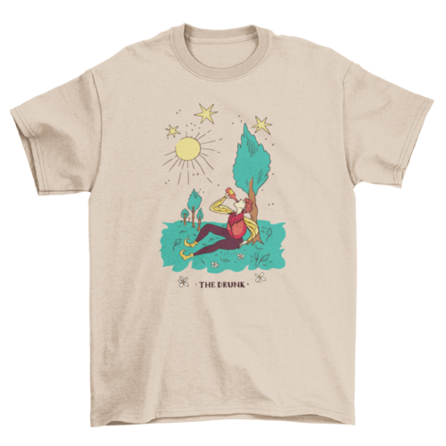 Drunk tarot card t-shirt design