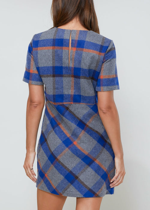 Buffalo Plaid Wool Blend Tee Dress