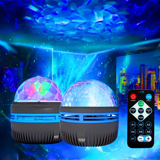 LED Star Galaxy Projector Lamp Spotlight Colorful Rotating Magic Ball Bedroom Atmosphere Lamp Bar KTV Disco Party Stage Light