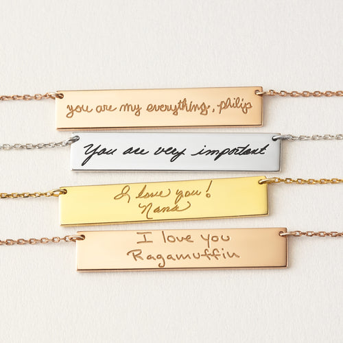 Custom Handwritten Necklace Engraved Handwriting Jewelry