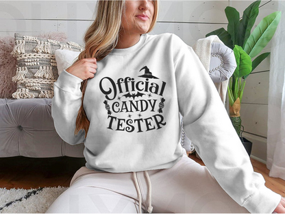 Official Candy Tester Vector Halloween Design for Sweatshirt