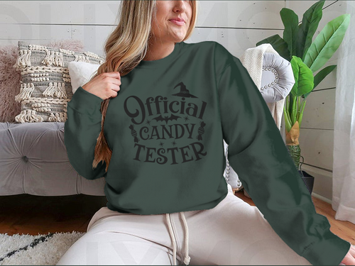 Official Candy Tester Vector Halloween Design for Sweatshirt