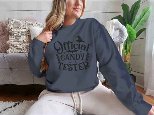 Official Candy Tester Vector Halloween Design for Sweatshirt