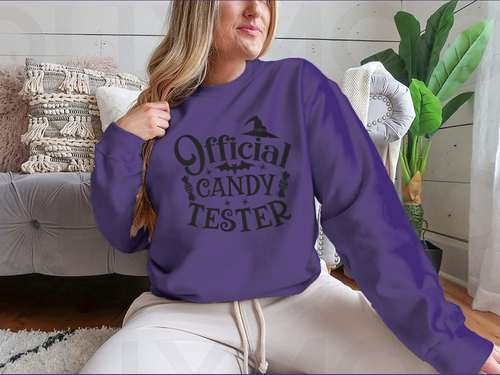 Official Candy Tester Vector Halloween Design for Sweatshirt