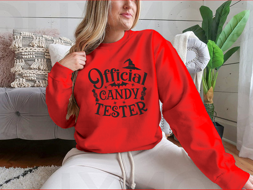 Official Candy Tester Vector Halloween Design for Sweatshirt