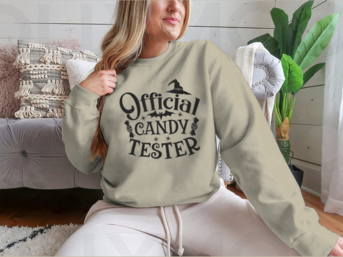 Official Candy Tester Vector Halloween Design for Sweatshirt