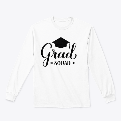 Grad Squad Calligraphy With Graduation Cap Design for Sweatshirt