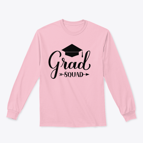 Grad Squad Calligraphy With Graduation Cap Design for Sweatshirt