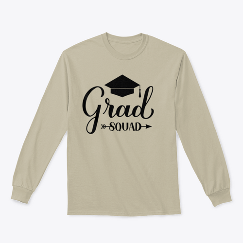 Grad Squad Calligraphy With Graduation Cap Design for Sweatshirt