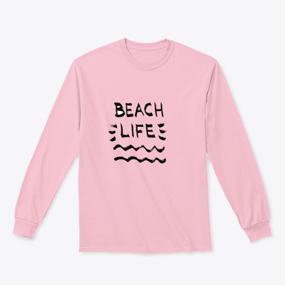 Beach Life Lettering Summer Quote, Black Letters On White Background