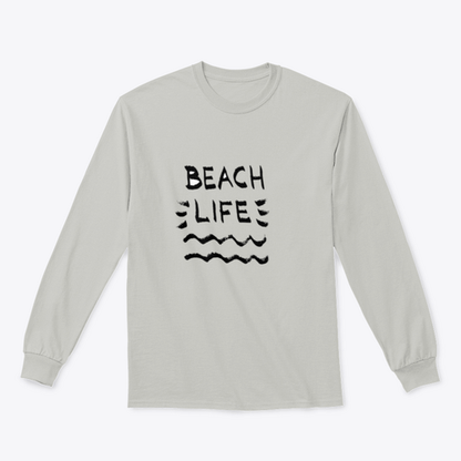 Beach Life Lettering Summer Quote, Black Letters On White Background